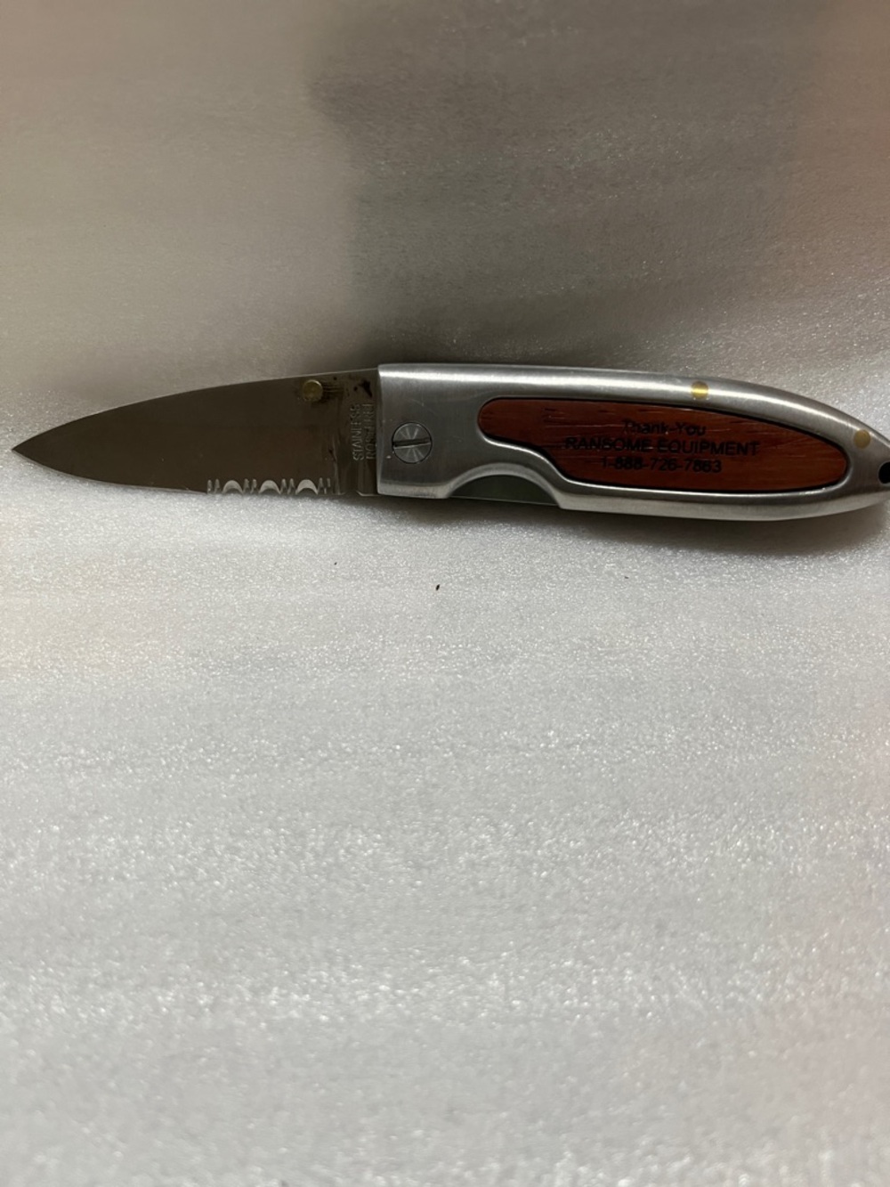 Promotional Folding Pocket Knife with Wood Inlay case included
